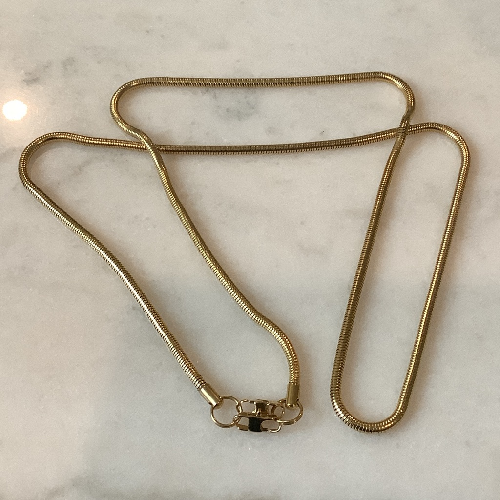 Classic Gold Plated Snake Chain Necklace For Women, Brand New